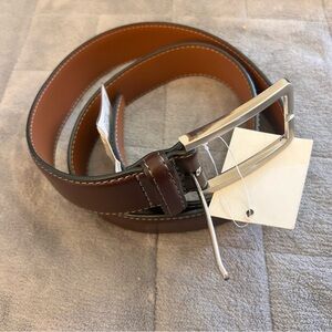 English Laundry brown leather belt with silver buckle style 30018 size 32